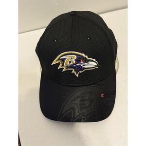Baltimore Ravens New Era 39THIRTY Stretch Fit Hat Black L/XL NFL Cap - Used